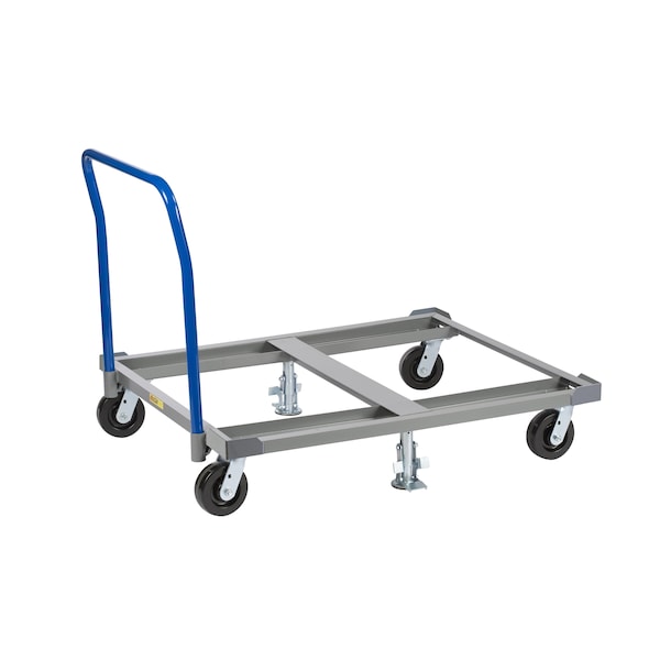 Pallet Dolly, 40"X48" Deck Size, Load Retainers, Handle, 2 Floor Locks